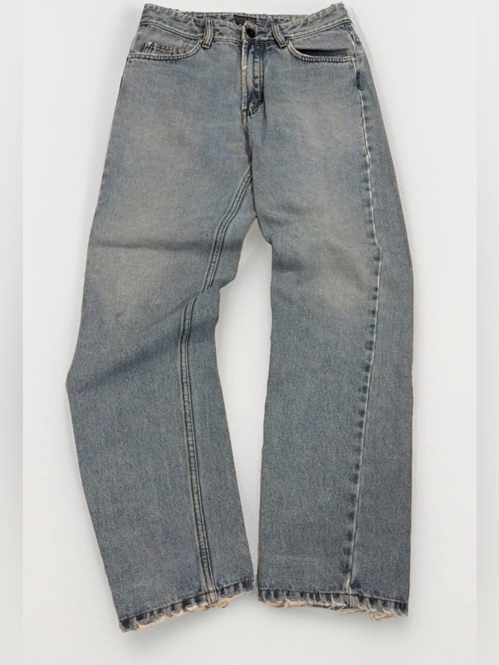 Vintage 90s Versace Mom Jeans Distressed Straight Leg Light Wash 30x30 Women's